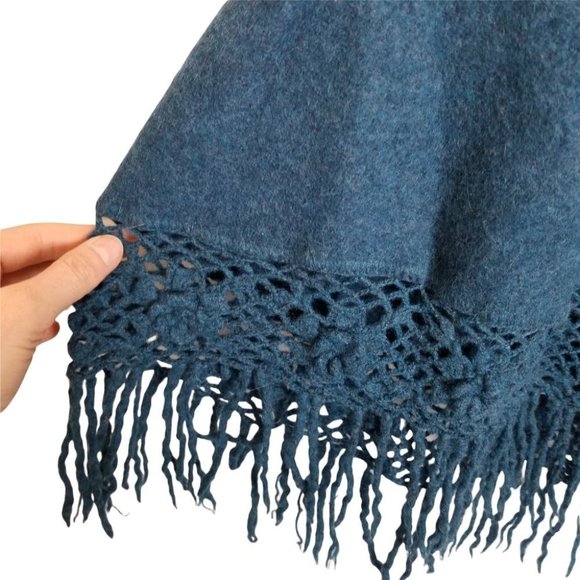 Estirpe Inca Womens Blue Wool Crochet Trim Fringe - Picture 4 of 7